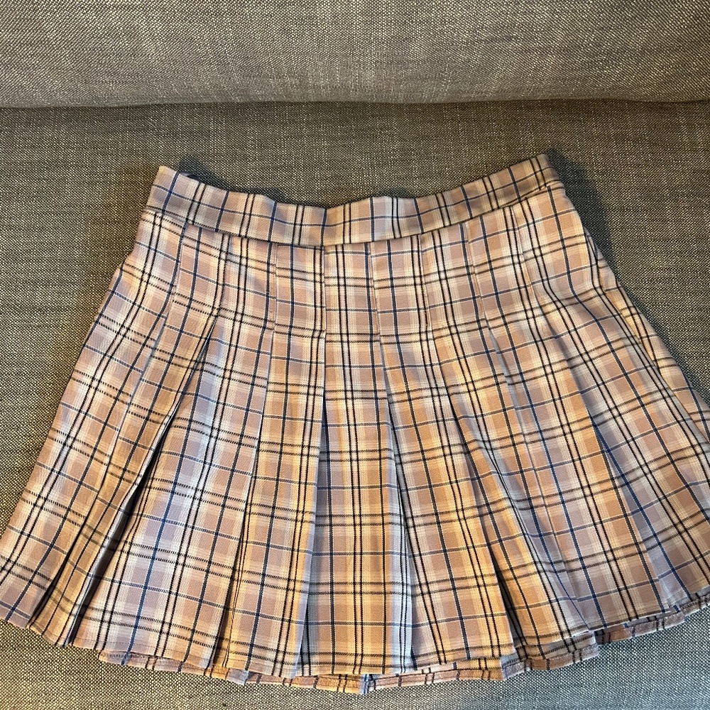 NWT Falling Love Plaid Skirt